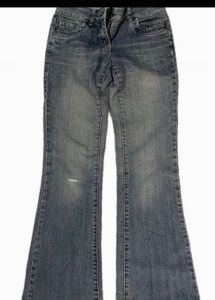 Washed low rise jeans