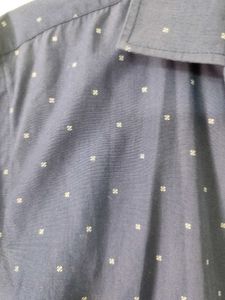 Zara Men's Blue Dotted Shirt
