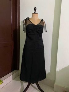 Chic Black Mesh Detail Dress
