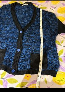 Blue &amp; Black Knit imported Cardigan