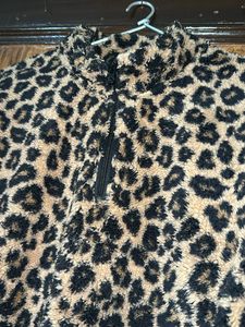 H&amp;M Leopard Print Teddy Sweatshirt