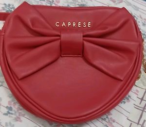 Caprese Red Heart Bow Crossbody Bag