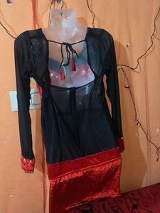 Stylish Red &amp; Black Kurta