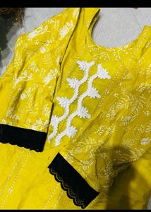 elegant yellow suit patch work