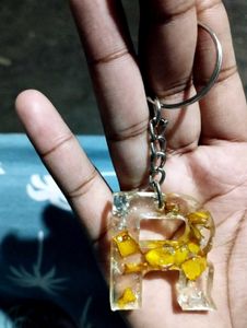 Handmade Resin Letter R Keychain
