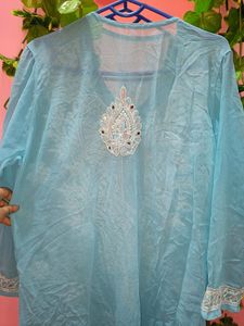 Chikankari Mirror Work Georgette Kurti