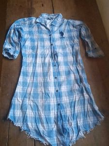 US Polo Assn Blue Plaid  womenTunic Shirt