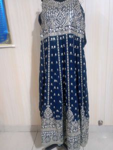 Navy Blue Embroidered Ethnic Gown