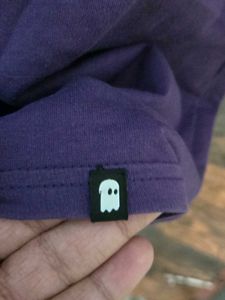 The Souled Store Solid Deep Purple Oversized Tee