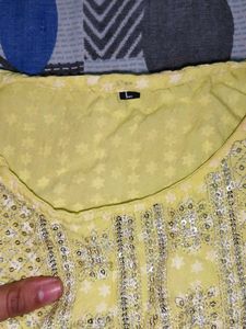 Yellow Embroidered Kurta Suit