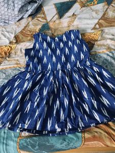 Blue Ikat Print Kurta
