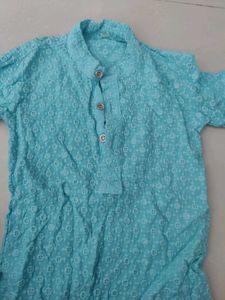 Chic Teal Embroidered Kurta &amp; GREEN COMBO OF 2