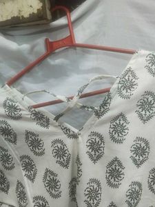 White Printed peplum top