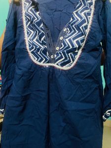Blue Rangriti Short Kurti