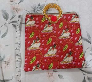 Red Printed Tote Bag