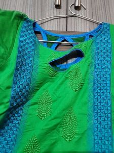 Green  Kurti With Dupatta