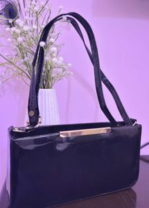Chic Black Patent Clutch Bag