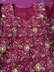 Suit, Red Colour With Pronted Design