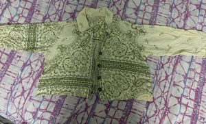 Stylish Paisley Cropped Print Shirt