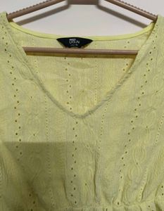 Butter Yellow Peplum Top