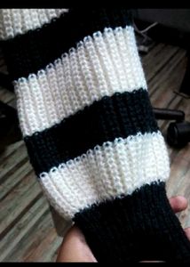 Chic Striped Cold Shoulder Sweater