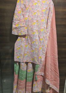Floral Print Sharara Suit Set