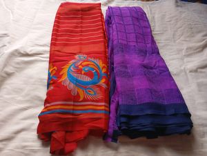 Chiffon And Poonam Combo Saree