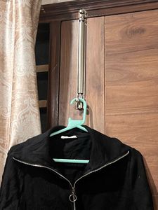 Black Zip Neck Pullover