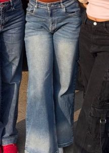 Wide Leg Blue Denim Jeans