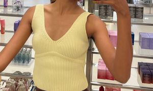 Ribbed V-Neck Tank Top