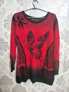 Red &amp; Black Butterfly Sweater