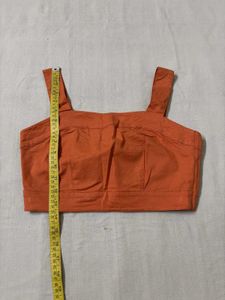 Orange Crop Top/ Blouse