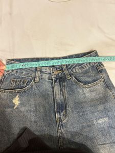 blue rugged denim jeans