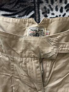 Tan Paperbag Waist Shorts
