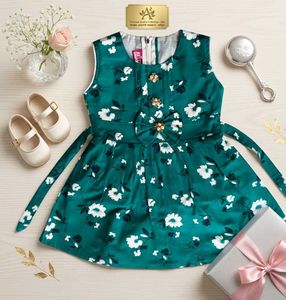 Charming Floral Print Dress for Girls