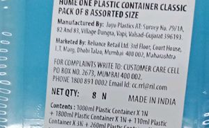 homeone Set of 8 Blue Plastic Containers