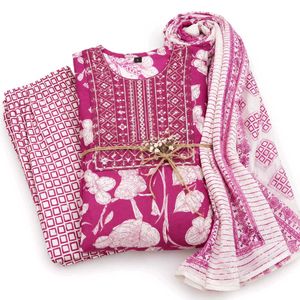 Floral Print Kurta Set with Dupatta