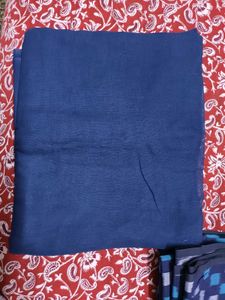 Blue And Multicolor Cotton Fabric For Kurta