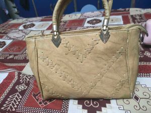 Stylish Tan Textured Handbag