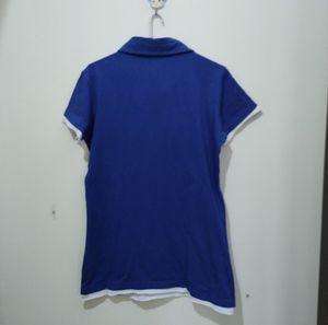 Beechers Brook Diamond Pattern Blue top