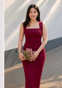✨ Elegant Wine Red Bodycon Maxi Dress for Women |