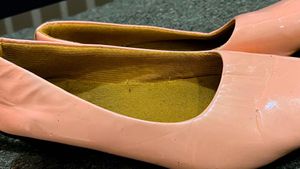 Elegant Blush Pink Glossy Ballet Flats 👠