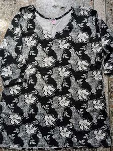 Stylish Floral Print Tunic Top