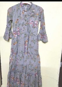 Chic Floral Print Tiered Maxi Dress