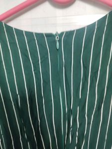 Green Striped Jumpsuit