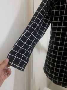 Casual Black &amp; White Checked Shirt