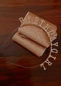 Rose Gold Sparkling Birthday Tiara+Sash