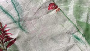 Light Green Floral Print Saree