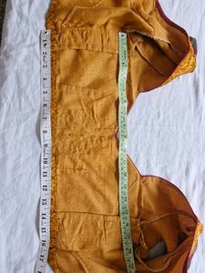 Mustard Yellow Festive Saree with Stitched Blouse