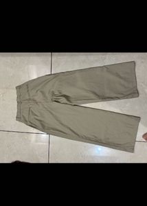 Khaki Wide Leg Trousers